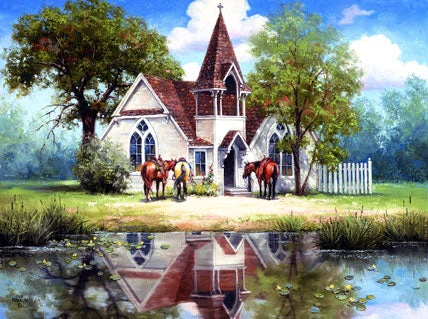 Reflections Of A Country Church Jigsaw Puzzle 1 Reflections Of A Country Church Jigsaw Puzzle