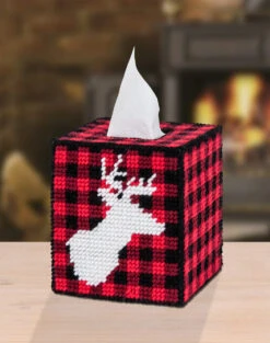Stag Head Tissue Box Cover Plastic Canvas Kit