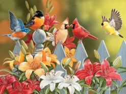 Birds On A Fence Jigsaw Puzzle