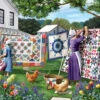 Quilts In The Backyard Jigsaw Puzzle
