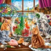 Kittens And The Aquarium Jigsaw Puzzle