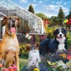 Conservatory Garden Canines Jigsaw Puzzle