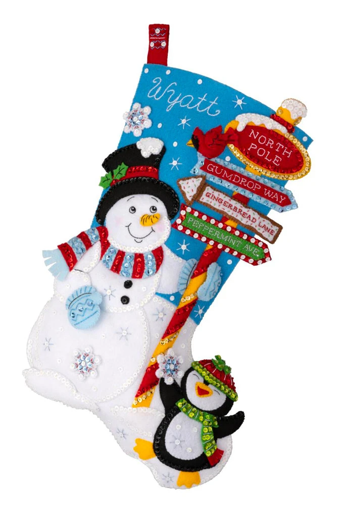 Destination North Pole Felt Stocking 1 Destination North Pole Felt Stocking