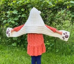 Paw Prints Hooded Scarf -Clover Store 96781c