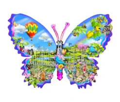 Garden Butterfly Shaped Jigsaw Puzzle