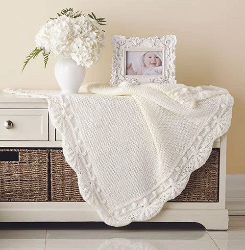 Scalloped Aran Twist Blanket 1 Scalloped Aran Twist Blanket