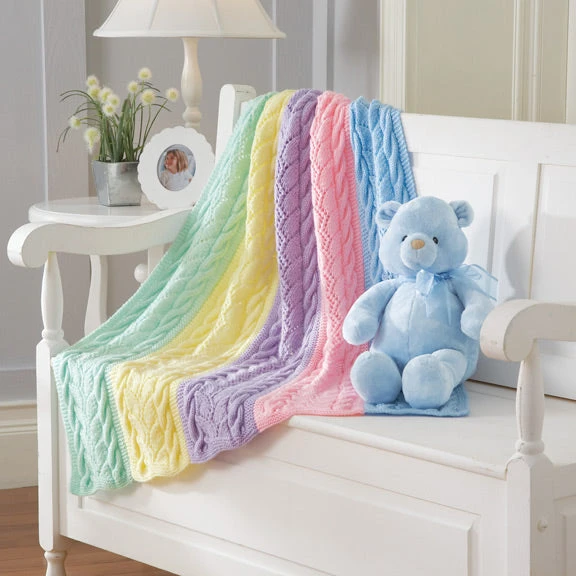 Striped Cables Blanket 1 Striped Cables Blanket