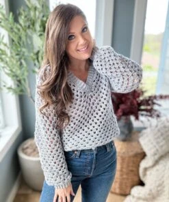 Granny Pop V-Neck Pullover 25 Granny Pop V-Neck Pullover -Clover Store 9 1