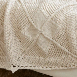 Lace Blocks Throw -Clover Store AKP MM Aran 037