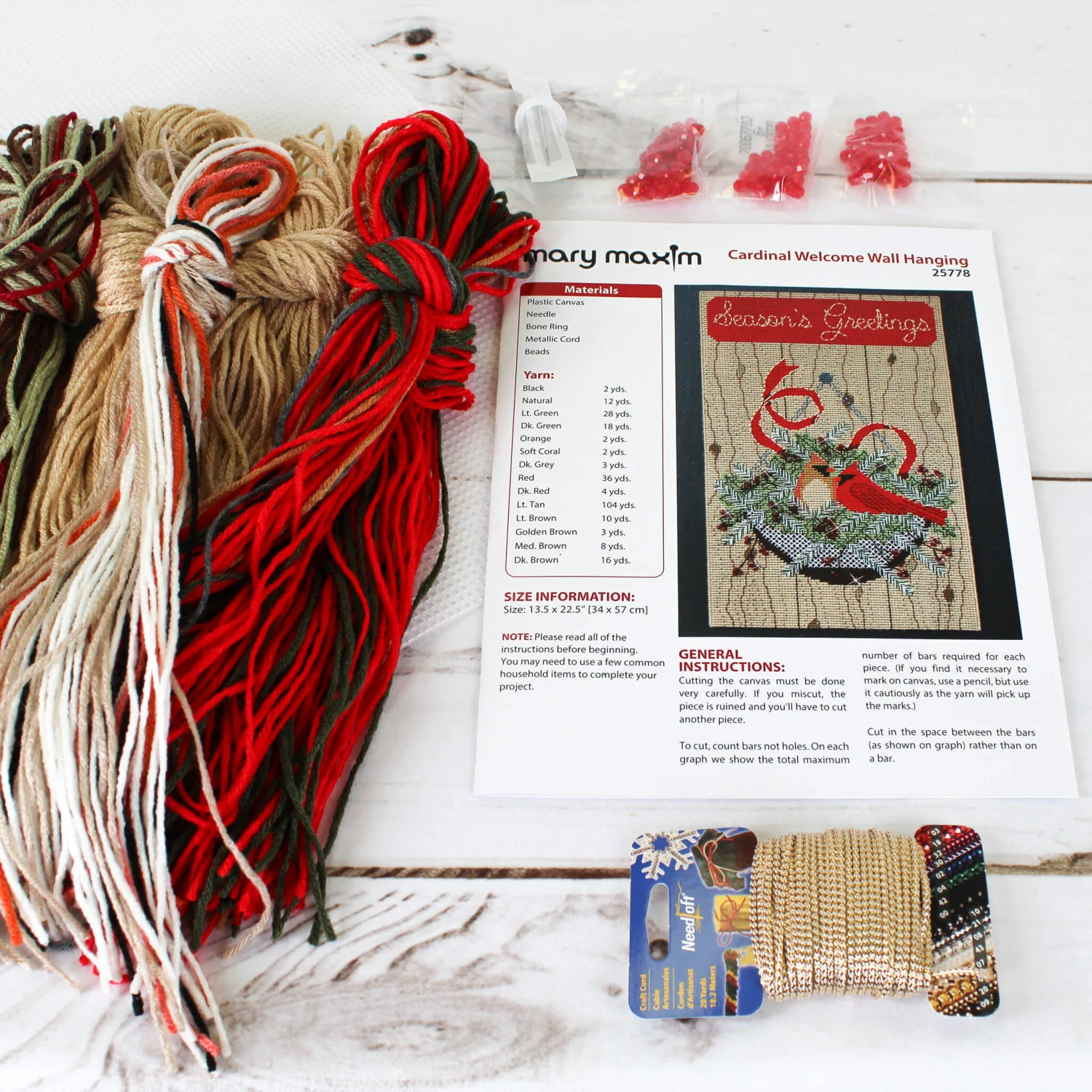 Cardinal Welcome Plastic Canvas Kit 2 Cardinal Welcome Plastic Canvas Kit - Image 2