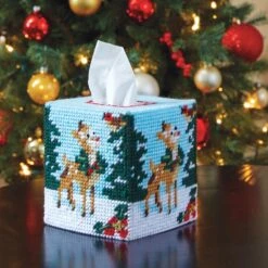 Retro Rudy Plastic Canvas Tissue Box Cover Kit