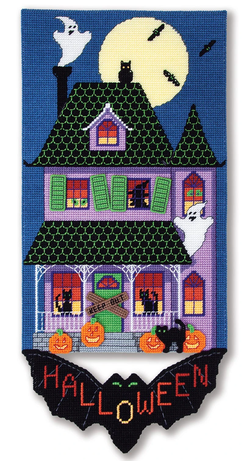 Haunted House Plastic Canvas Wall Hanging Kit 1 Haunted House Plastic Canvas Wall Hanging Kit