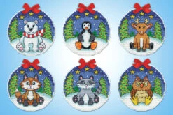 Starry Night Animals 14 Ct. Plastic Canvas Ornaments