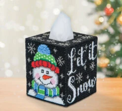 Snow Much Fun Tissue Box Cover Plastic Canvas Kit