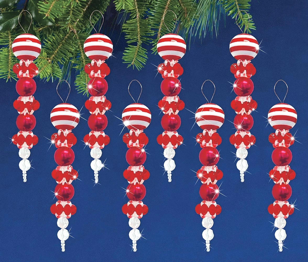 Candy Cane Drop Beaded Ornament Kit 1 Candy Cane Drop Beaded Ornament Kit