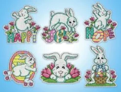 Easter Bunnies Plastic Canvas Ornaments Kit