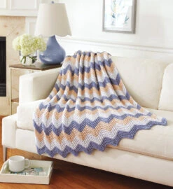 Knit Or Crochet Ripple Afghan -Clover Store M95239crochet