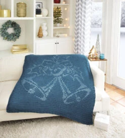 Holiday Bells Afghan 27 Holiday Bells Afghan -Clover Store M96799 ocean