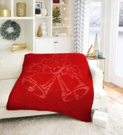 Holiday Bells Afghan 24 Holiday Bells Afghan -Clover Store M96799 red