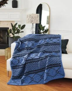 Neutral Zone Afghan -Clover Store M96861 denim