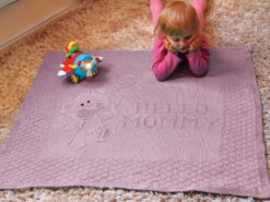 Hello Mommy Blanket -Clover Store M97810MAUVE
