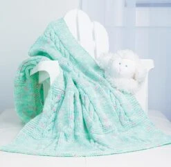 Cabled Patches Baby Blanket Pattern