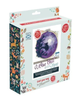 Wise Owl In A Hoop Needle Felting Kit -Clover Store NF307 Box