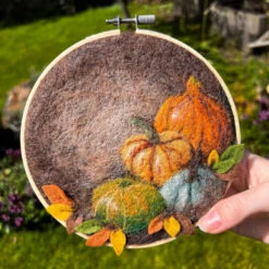 Pumpkin In A Hoop Needle Felting Kit -Clover Store NF307 Lifestyle dc471e1f 0451 43ed 989d 498381ba8546