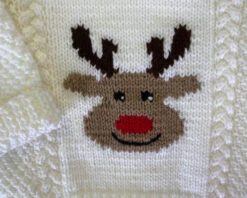 Reindeer Pullover And Mitts | Knit Childs Christmas Sweater Kit -Clover Store ReindeerSweater