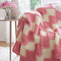 Tunisian Diamonds Blanket -Clover Store TunisianDiamondsByJoleaJensen 5195