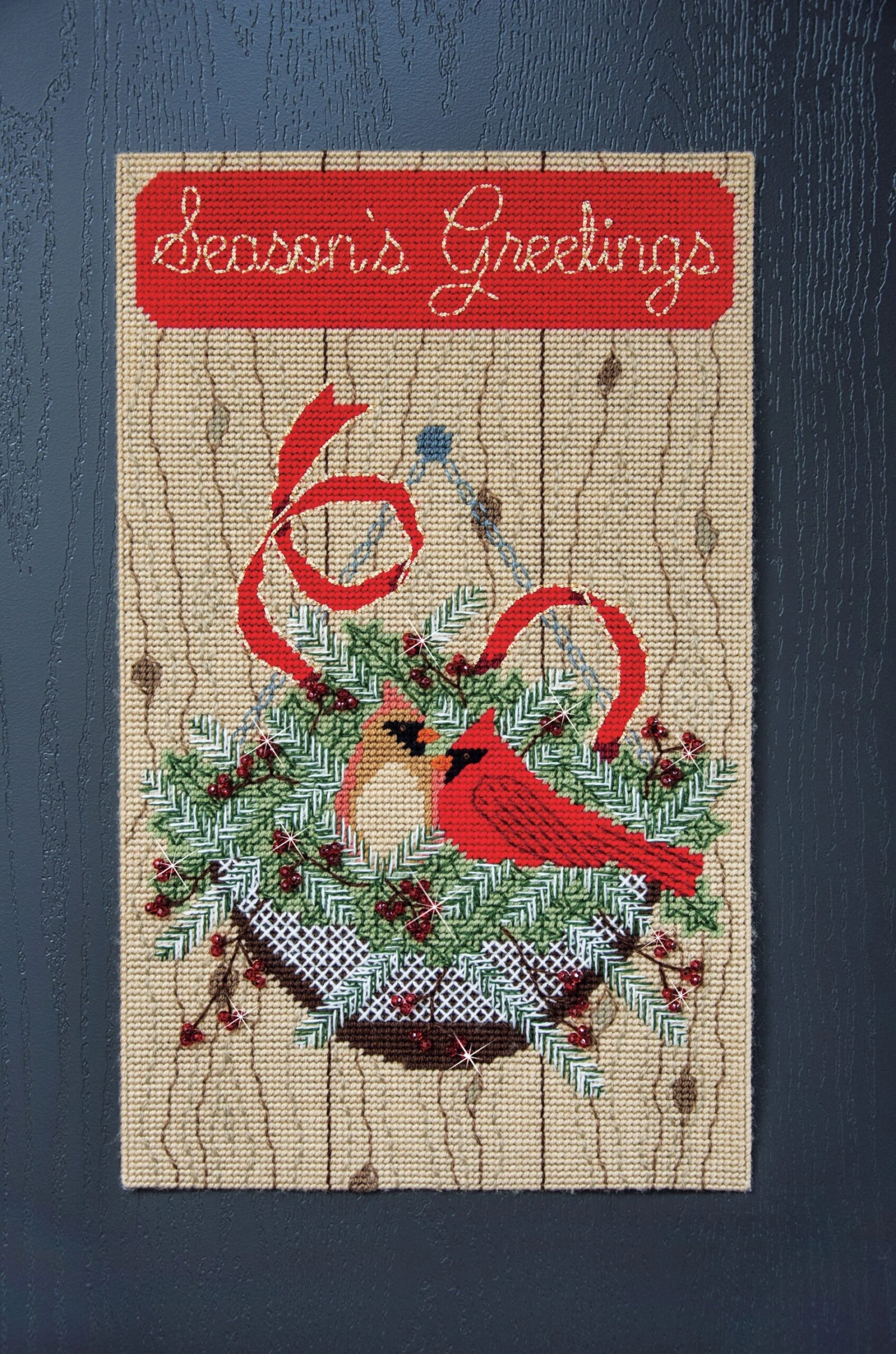 Cardinal Welcome Plastic Canvas Kit 1 Cardinal Welcome Plastic Canvas Kit