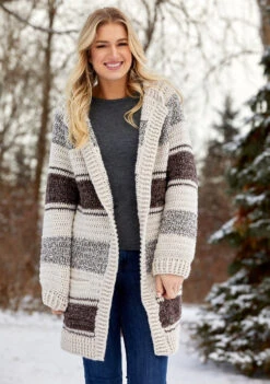 Naturally Stripes Cardigan -Clover Store kp 6788