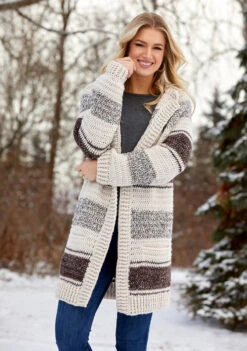 Naturally Stripes Cardigan -Clover Store kp 6791