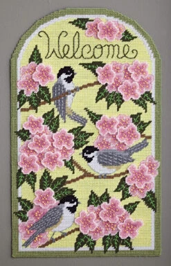 Chickadee And Apple Blossom Plastic Canvas Ensemble -Clover Store m24849
