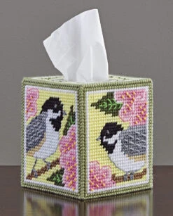 Chickadee And Apple Blossom Plastic Canvas Ensemble -Clover Store m25071