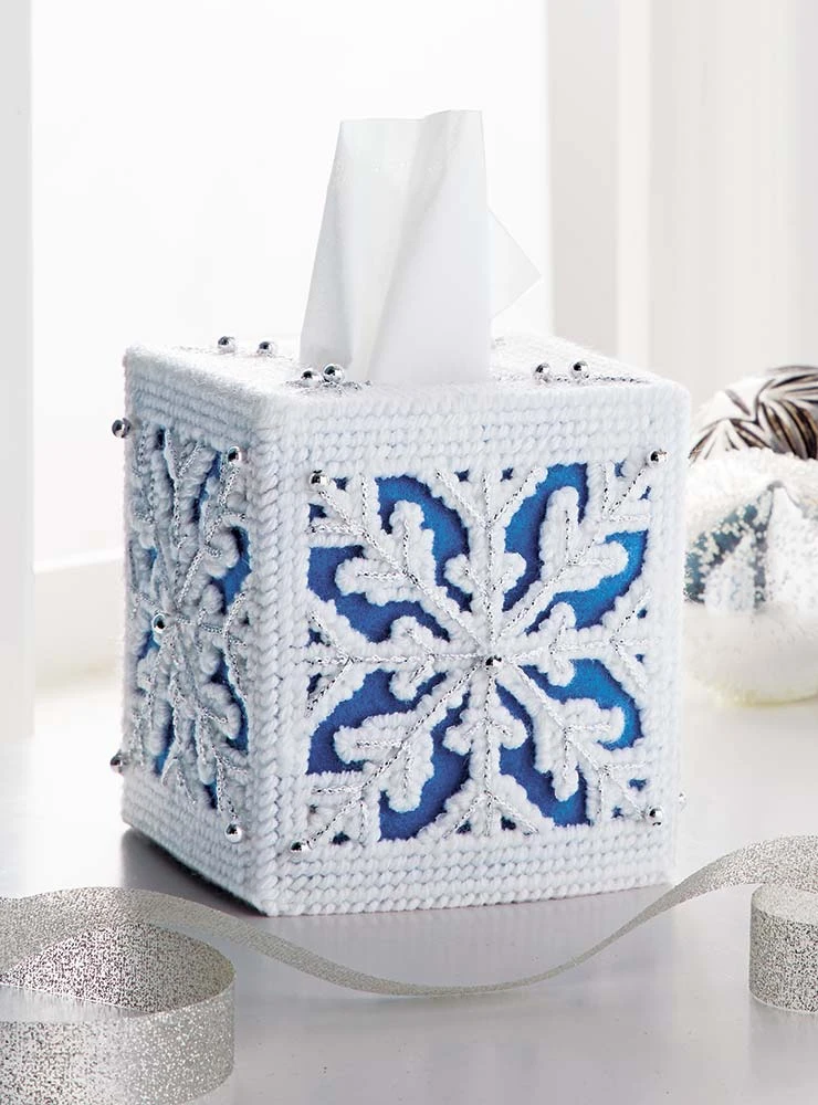 Snowy Winter Plastic Canvas Tissue Box Cover 1 Snowy Winter Plastic Canvas Tissue Box Cover